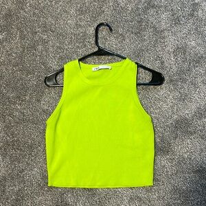 Neon green Zara crop top